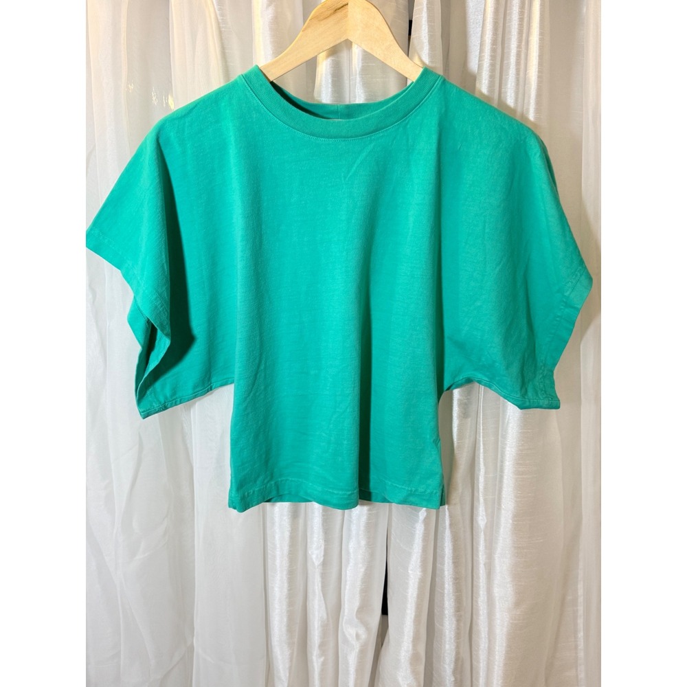 AGOLDE Dolman Sleeve Tee Womens Small Green Crew Neck Boxy Knit Top